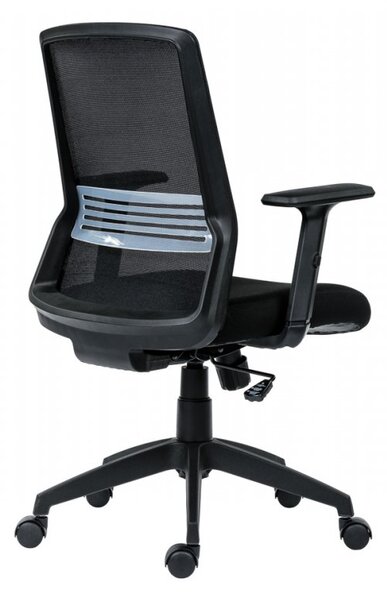 Kancelárska ergonomická stolička NOVELLO — sieť / látka, čierna