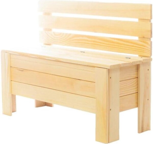 STOLMAK Záhradný drevený box 111 l 71x54x29 cm prírodný, masívna borovica, box na podušky, úložná lavica