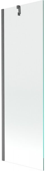 Mexen Next, 1-krídlová vaňová zástena 60 x 150 cm, 6mm číre sklo, brúsená grafitová, 895-060-000-00-00-66