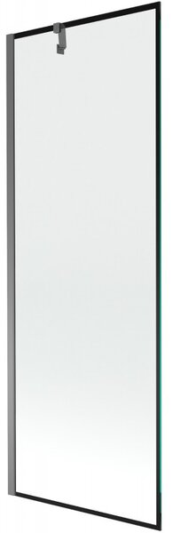 Mexen Next, 1-krídlová vaňová zástena 70 x 150 cm, 6mm číre sklo - čierny vzor, grafitová, 895-070-000-00-70-95