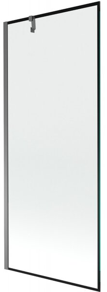 Mexen Next, 1-krídlová vaňová zástena 80 x 150 cm, 6mm číre sklo - čierny vzor, grafitová, 895-080-000-00-70-95