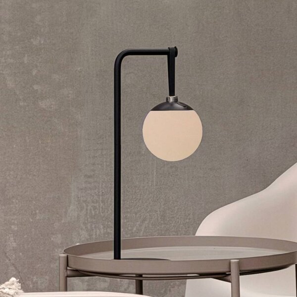 Dyberg Larsen LED dekoratívna lampa na akumulátor Odin, čierna/biela, IP44, Čierna, Plast, Moderný