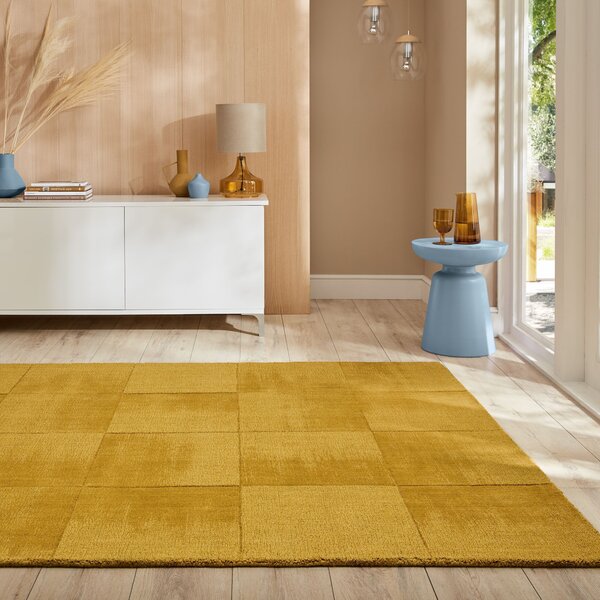 Flair Rugs , Kusový koberec Demi Check Ombre Yellow, 200x290, žltá, obývacia izba
