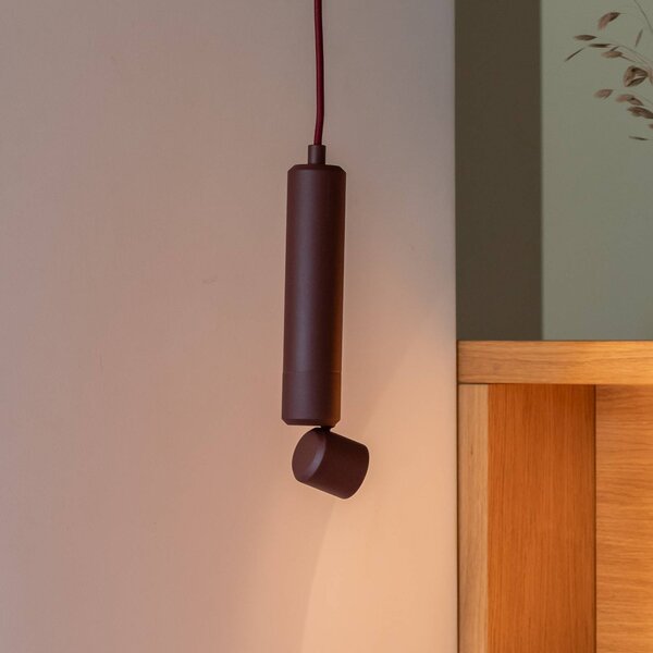 IT´S ABOUT ROMI IT'S ROMi LED závesné svietidlo Milan, bordová, Ø 6 cm, Červená, Obývacia izba / jedáleň, Hliník, Moderný, Závesné svietidlo