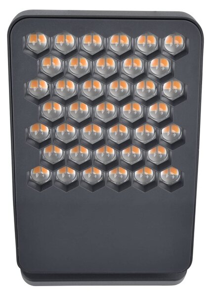 LUTEC Vonkajšie nástenné LED svietidlo ATLANTIS, tmavošedé, 22 cm, kovové, IP54, Hliník / sivá / zinok, Hliník, Moderný, Nástenné svietidlo