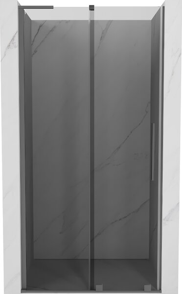 Mexen Velar L, posuvné sprchové dvere do otvoru 90 cm, 8mm šedé sklo, brúsený grafit, 871-090-003-41-95