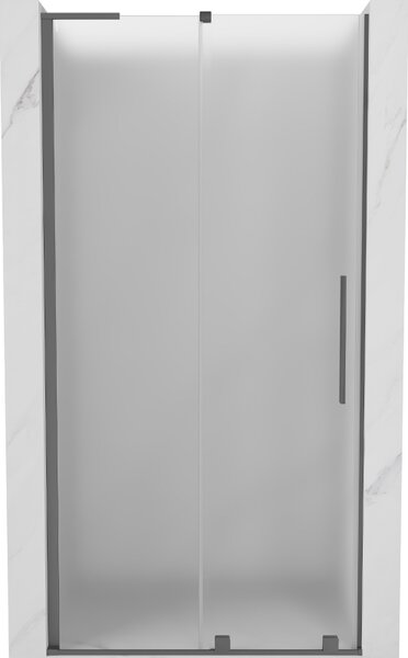 Mexen Velar L, posuvné sprchové dvere do otvoru 90 cm, 8mm sklo námraza, brúsený grafit, 871-090-003-31-95
