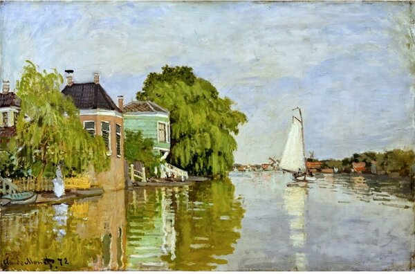 Reprodukcia obrazu Claude Monet - Houses on the Achterzaan, 90 × 60 cm