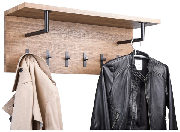 VEŠIAKOVÝ PANEL, čierna, farba duba, 80/30/26 cm - Vešiakové steny, Online Only