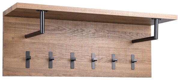VEŠIAKOVÝ PANEL, čierna, farba duba, 80/30/26 cm - Vešiakové steny, Online Only