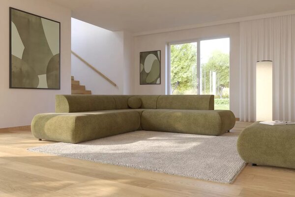 Rozkladacia sedačka s úložným priestorom SURREY 2 - khaki, ľavý roh