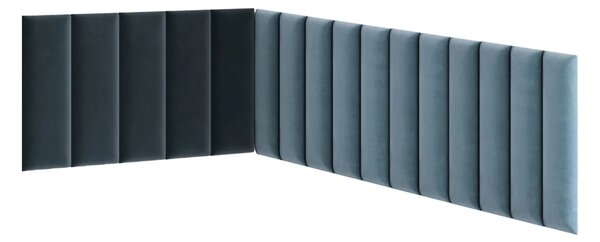 Set čalúnených panelov 100x220x50 VALERIO - svetlo modrý