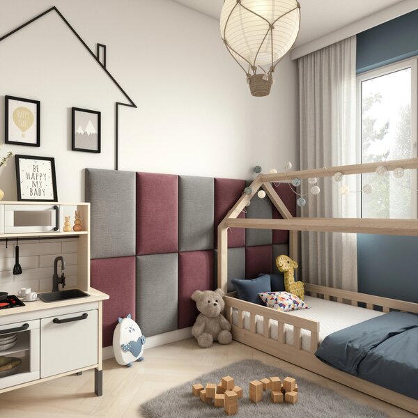 Set čalúnených panelov 180x100 VALERIO - ružový / svetlo šedý