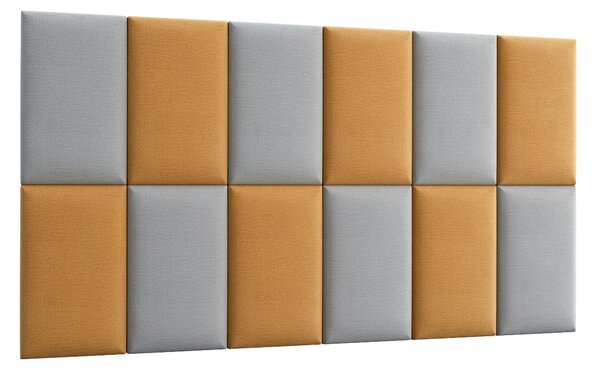 Set čalúnených panelov 180x100 VALERIO - horčicový / svetlo šedý