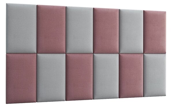 Set čalúnených panelov 180x100 VALERIO - ružový / svetlo šedý
