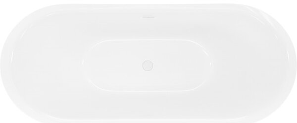 Mexen Lotos, voľne stojaca vaňa 140 x 75 cm, biela/čierna, biely prepad, 52051407775-20