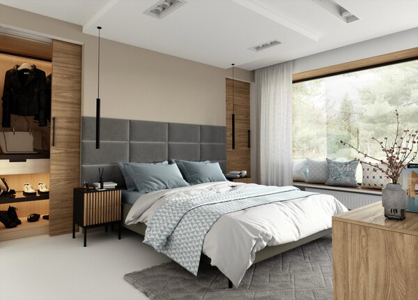 Set čalúnených panelov 240x90 VALERIO - šedý