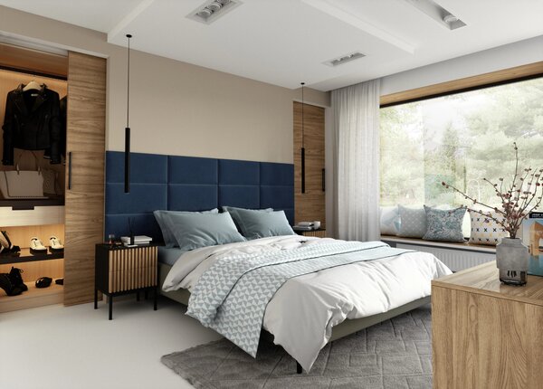 Set čalúnených panelov 240x90 VALERIO - modrý