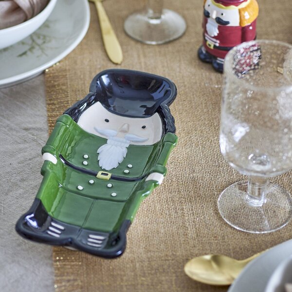 Servírovací tanier z kameniny Feast Nutcracker Green