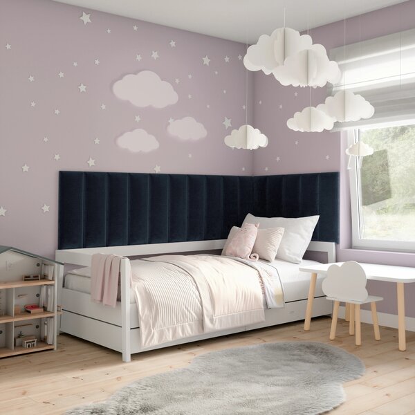 Set čalúnených nástenných panelov 300x60 VALERIO - tmavo šedý