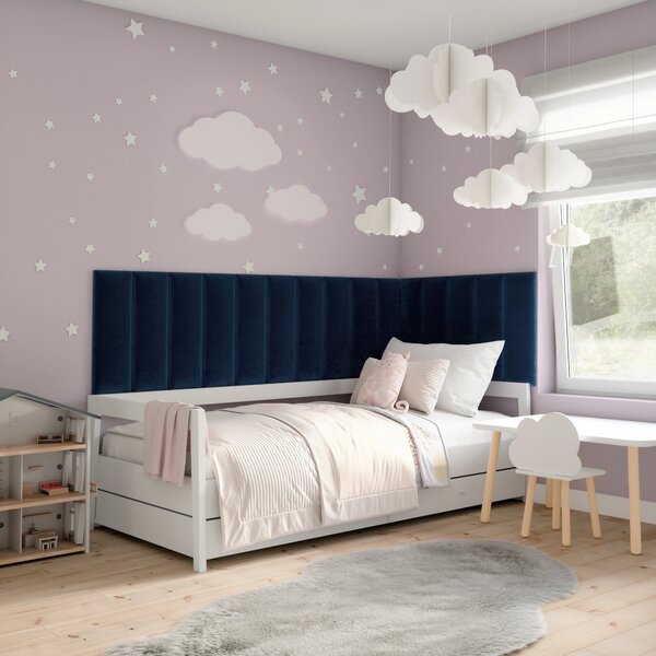 Set čalúnených nástenných panelov 300x60 VALERIO - modrý