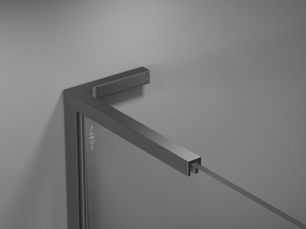 Mexen, Mexen Kioto-X L sprchová stena 50 x 200 cm, priehľadná 10 mm, pištoľový kov - 800-050-107-95-00-X