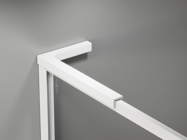 Mexen, Mexen Kioto-XF L sprchová stena s rámom 50 x 202 cm, priehľadná 10 mm, biela - 800-050-174-20-00-XF