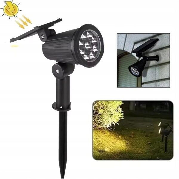 Reflektorová lampa TSG-295 – solárna záhradná lampa so senzorom súmraku a teplým svetlom
