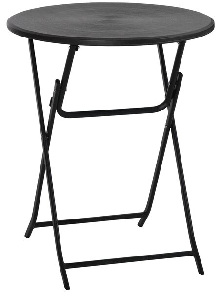 Záhradný stôl Outsunny, okrúhly skladací stôl, Ø 60 cm, odkladací stolík pre 2 osoby