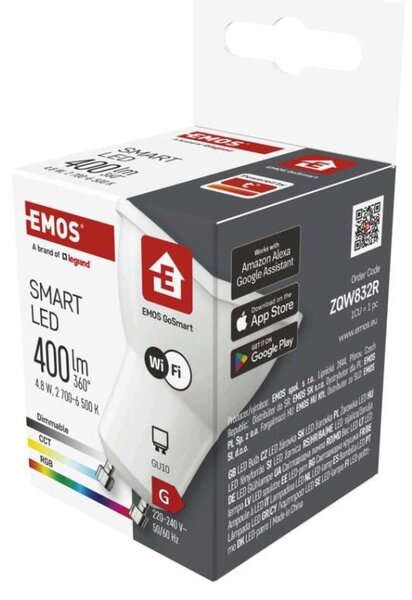 EMOS Inteligentná LED žiarovka GoSmart MR16/GU10 4,8W 230V Wi-Fi RGB stmievateľná