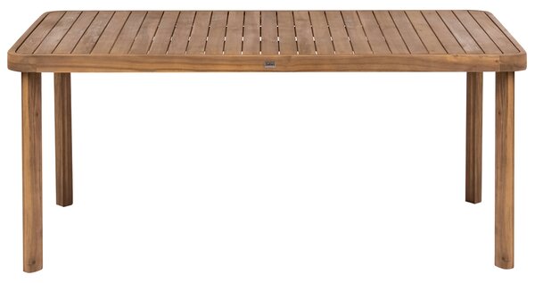 Záhradný jedálenský stôl svetlé akáciové drevo 180 x 90 cm pre 6 osôb obdĺžnikový tvar vonkajší škandinávsky štýl záhrada exteriér
