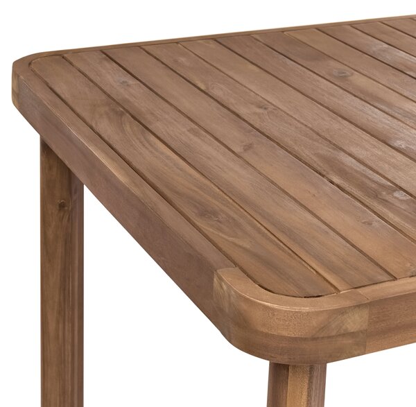 Záhradný jedálenský stôl svetlé akáciové drevo 180 x 90 cm pre 6 osôb obdĺžnikový tvar vonkajší škandinávsky štýl záhrada exteriér