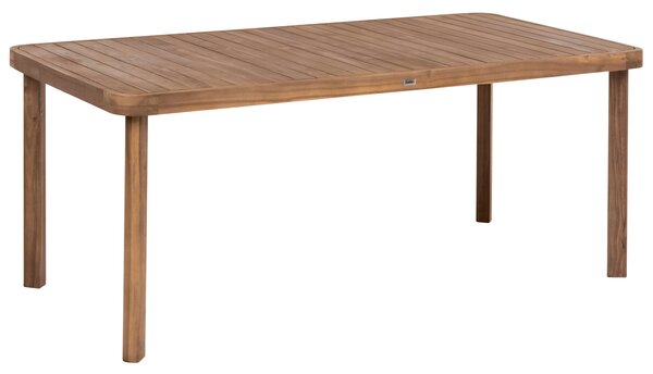 Záhradný jedálenský stôl svetlé akáciové drevo 180 x 90 cm pre 6 osôb obdĺžnikový tvar vonkajší škandinávsky štýl záhrada exteriér