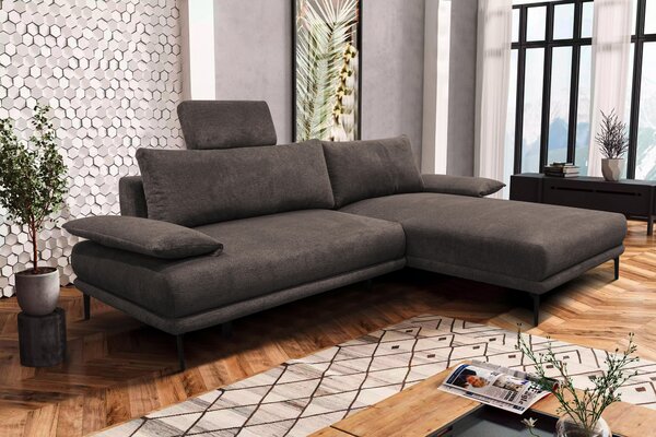 ROHOVÁ SEDAČKA, textil, sivohnedá MID.YOU - Sedačky, Online Only