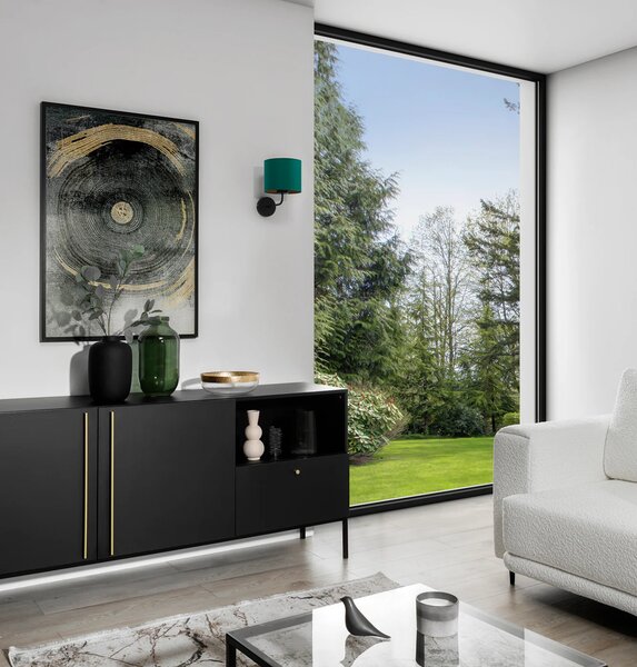 Nástenná moderná lampa VESPILLO - zelená/zlatá/čierna