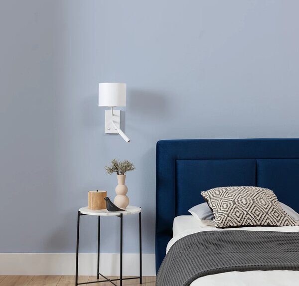 Nástenná lampa s čítacím ramenom VESPILLO - biela
