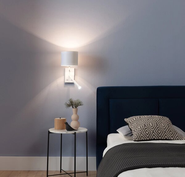 Nástenná lampa s čítacím ramenom VESPILLO - biela