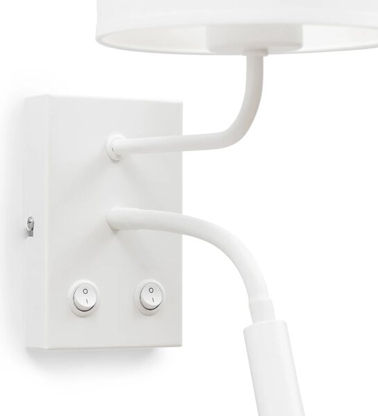 Nástenná lampa s čítacím ramenom VESPILLO - biela