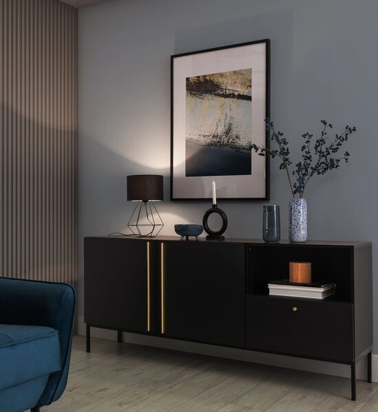 Stolová lampa na nočný stolík BREVITAS - čierna