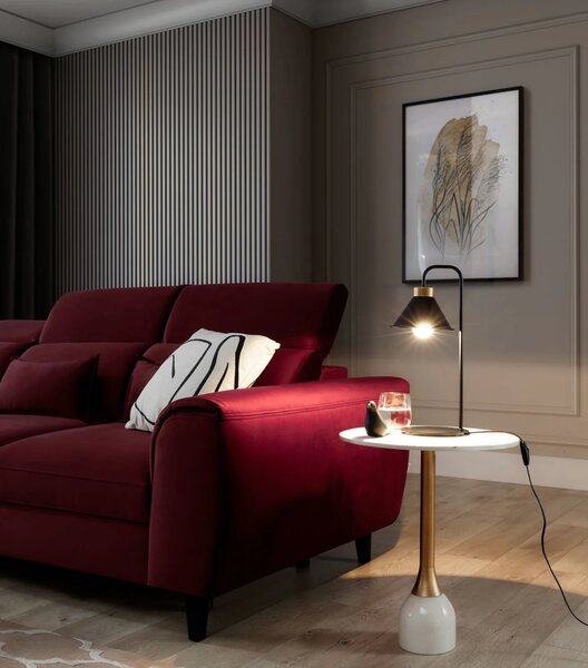 Moderná stolná lampa DETMER - čierna / zlatá