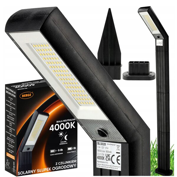 ECOLIGHT Solárna LED záhradná lampa, 2 v 1, silná + nastaviteľná