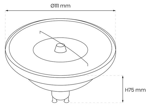 Halogénová LED žiarovka GU10 teplá 3000k 10,5w 500 lm čierna