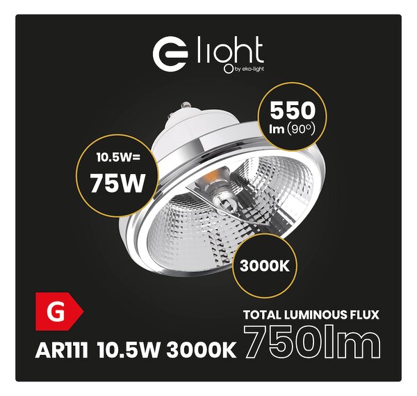 Halogénová LED žiarovka GU10 teplá 3000k 10,5w 550 lm biela