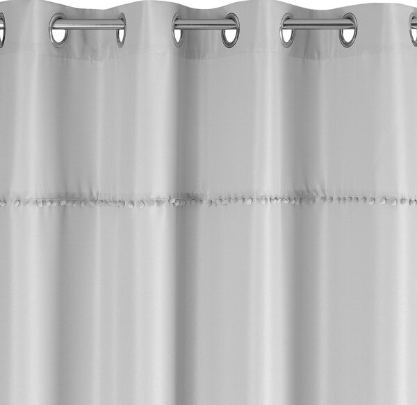 ZÁVES NA KRÚŽKOCH DEFNE 135X260 CM STRIEBORNÁ BS