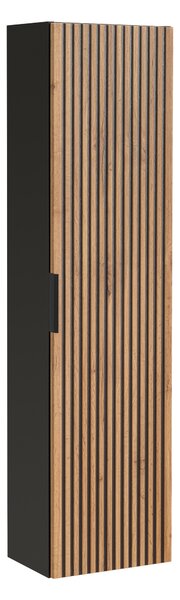 CMD Via Domo - Kúpeľňová skrinka vysoká Xilo Black - čierna - 35x140x25 cm