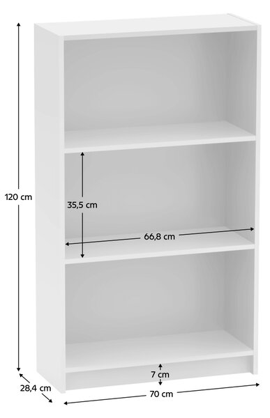 KONDELA Regál, biela, VIKI TYP 2
