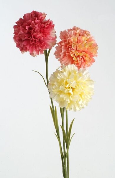 GILDE Umelá kvetina karafiát ružový / oranžový / žltý 1ks, 52cm