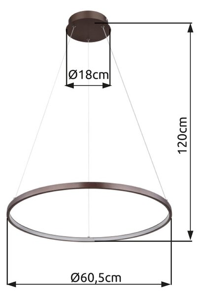Globo 67192-29BR LED závesné stropné svietidlo RALPH | 29W integrovaný LED zdroj | 1400lm | 3000K