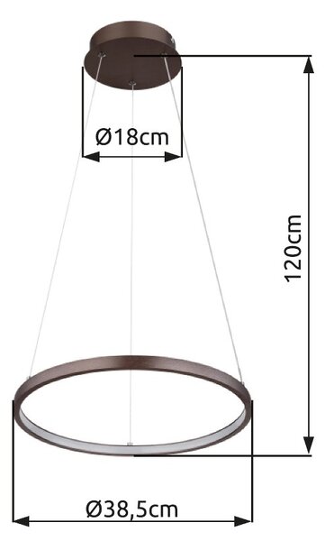 Globo 67192-19BR LED závesné stropné svietidlo RALPH | 19W integrovaný LED zdroj | 980lm | 3000K