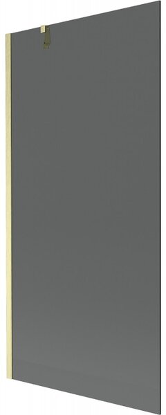 Mexen Next, 1-krídlová vaňová zástena 90 x 150 cm, 6mm šedé sklo, zlatá matná, 895-090-000-00-40-55